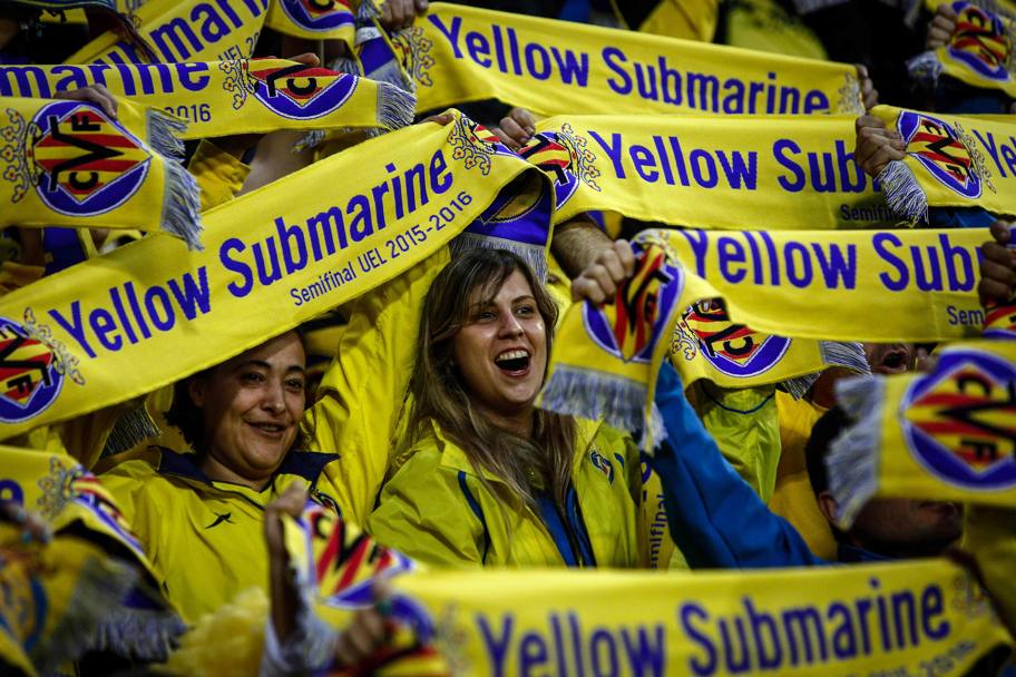 I tifosi del Villarreal al Madrigal. AFP